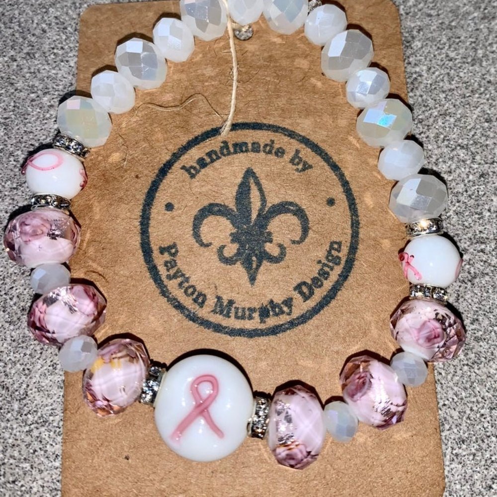 3 for $35 - "Determination" pink ribbon bracelet